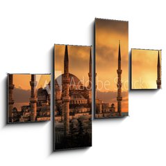 Obraz 4D tydln - 120 x 90 cm F_IB89242472 - The Blue Mosque in Istanbul during sunset - Modr meita v Istanbulu pi zpadu slunce