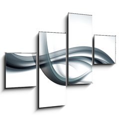 Obraz 4D tydln - 120 x 90 cm F_IB89350851 - gray wave background abstract design