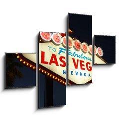 Obraz tydln 4D - 120 x 90 cm F_IB9049386 - Welcome To Las Vegas neon sign at night