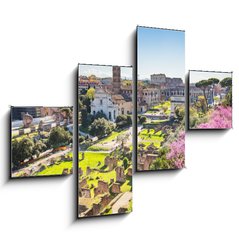 Obraz 4D tydln - 120 x 90 cm F_IB90731336 - The aerial view of Roman Forum in Rome, Italy