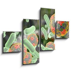 Obraz 4D tydln - 120 x 90 cm F_IB92014317 - Bacteria and viruses (Hepatitis A virus) on colorful background. Medical background. Healthcare background