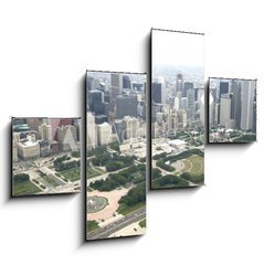 Obraz tydln 4D - 120 x 90 cm F_IB9395863 - Downtown Chicago from the East via the air - Downtown Chicago z vchodu vzduchem