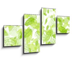 Obraz 4D tydln - 100 x 60 cm F_IS100698085 - seamless background with green leaves