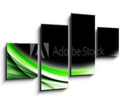 Obraz 4D tydln - 100 x 60 cm F_IS100723245 - Abstract Green Wave Black Background Design