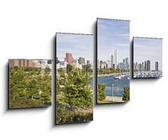 Obraz 4D tydln - 100 x 60 cm F_IS10087749 - Panorama of Chicago and Lake Michigan - Panorama Chicago a Michigansk jezero