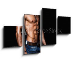 Obraz 4D tydln - 100 x 60 cm F_IS101799642 - Muscular and sexy torso of young man in jeans - Svalnat a sexy trup mladho mue v dnch