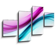 Obraz 4D tydln - 100 x 60 cm F_IS103023658 - Abstract Blue Purple Wave Background Design