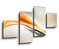 Obraz 4D tydln - 100 x 60 cm F_IS103336485 - Abstract Sun Gold Wave Design Background