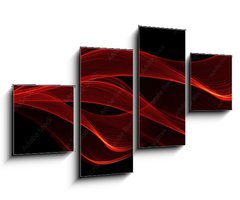 Obraz 4D tydln - 100 x 60 cm F_IS103835138 - red glow energy wave. lighting effect abstract background with c