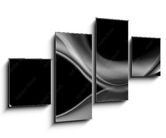 Obraz 4D tydln - 100 x 60 cm F_IS107540596 - Dark abstract monochrome smooth waves background