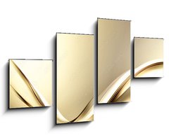 Obraz 4D tydln - 100 x 60 cm F_IS109609788 - Fractal Abstract Gold Wave Design Background