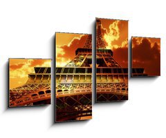 Obraz 4D tydln - 100 x 60 cm F_IS11105750 - Eiffel tower on sunset - Eiffelova v pi zpadu slunce