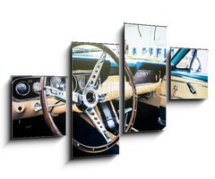 Obraz 4D tydln - 100 x 60 cm F_IS113885673 - Inside view of classic american car.