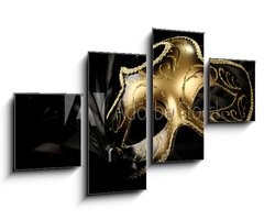 Obraz 4D tydln - 100 x 60 cm F_IS11491413 - ornate carnival mask over black silk background