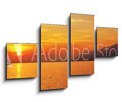 Obraz 4D tydln - 100 x 60 cm F_IS121604008 - Panoramic view of Sailing at sunset with mountains