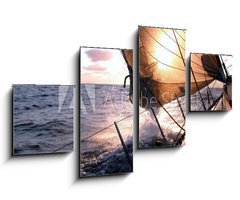 Obraz 4D tydln - 100 x 60 cm F_IS122844 - sailing to the sunrise - plachtn na vchod slunce