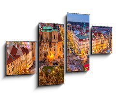 Obraz 4D tydln - 100 x 60 cm F_IS123780086 - Panorama of Old Town of Prague at Christmas time.