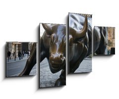 Obraz 4D tydln - 100 x 60 cm F_IS13136017 - wall street bull