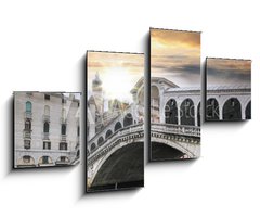 Obraz 4D tydln - 100 x 60 cm F_IS136009860 - Venice, Rialto bridge and with gondola on Grand Canal, Italy