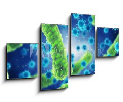 Obraz 4D tydln - 100 x 60 cm F_IS143813734 - Pathogenic bacteria and viruses , Microscopic germs that cause infectious diseases , Viral and bacterial infection