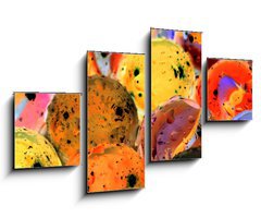 Obraz 4D tydln - 100 x 60 cm F_IS14913298 - Slightly blurred colorful marbles (with drops of water) - Mrn rozmazan barevn kuliky (s kapkami vody)