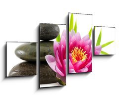 Obraz 4D tydln - 100 x 60 cm F_IS15079554 - Composition zen, pierres, lotus et bambou - Sloen zen, pierres, lotus et bambou