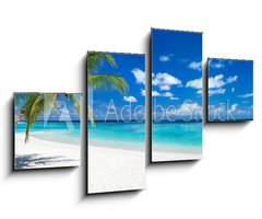 Obraz 4D tydln - 100 x 60 cm F_IS151547263 - coco palm panorama wide format on tropical paradise dream beach