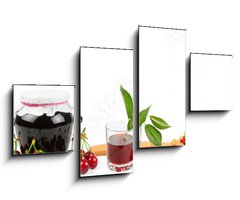 Obraz 4D tydln - 100 x 60 cm F_IS165225169 - Panoramic wide collage for skinali. Fruit, drinks, healthy food. Isolated on white