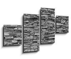 Obraz 4D tydln - 100 x 60 cm F_IS165501117 - White brick stone wall.