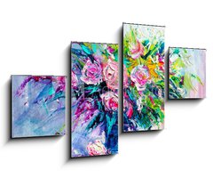 Obraz 4D tydln - 100 x 60 cm F_IS166550171 - Oil painting flowers