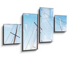 Obraz 4D tydln - 100 x 60 cm F_IS166856176 - Masts of sailboat and blue sky - Story plachetnice a modr oblohy