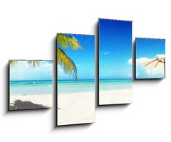 Obraz 4D tydln - 100 x 60 cm F_IS166899372 - Sonnenliegen am Strand