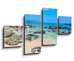 Obraz 4D tydln - 100 x 60 cm F_IS172874884 - Paradise beach with turquoise water, in Elafonisi, Crete, Greece