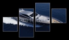 Obraz 4D tydln - 100 x 60 cm F_IS17505347 - ITALY, Lazio, Tirrenian sea, aerial view of luxury yacht