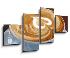 Obraz 4D tydln - 100 x 60 cm F_IS17603905 - Cappuccino mit Herz