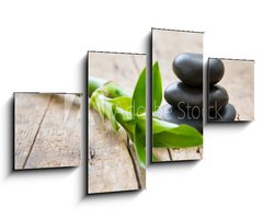 Obraz 4D tydln - 100 x 60 cm F_IS176854248 - Hot stone with bamboo