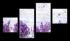 Obraz 4D tydln - 100 x 60 cm F_IS188691240 - Bunch of dry lavender flowers on rustic background top view mock