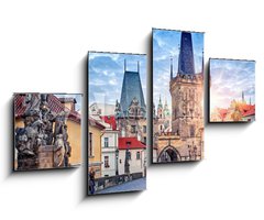 Obraz   Sunrise on Charles bridge in Prague Czech Republic picturesque, 100 x 60 cm