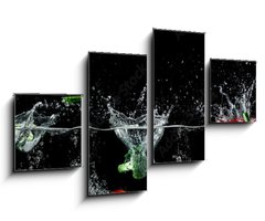 Obraz 4D tydln - 100 x 60 cm F_IS193446004 - group of vegetables in water splash