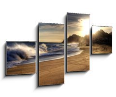 Obraz   Wave on beach with sun shining., 100 x 60 cm