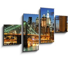 Obraz 4D čtyřdílný - 100 x 60 cm F_IS19608224 - New york Manhattan bridge after sunset