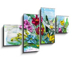 Obraz 4D tydln - 100 x 60 cm F_IS196641998 - Abstract oil painting of  flower.
