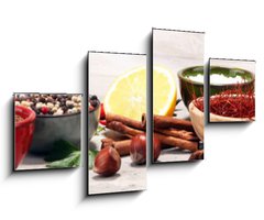 Obraz   Spices and herbs on table. Food and cuisine ingredients., 100 x 60 cm