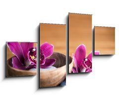 Obraz 4D tydln - 100 x 60 cm F_IS20405109 - Composition zen - fleurs orchide et pierres