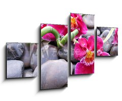Obraz 4D tydln - 100 x 60 cm F_IS20850599 - Orchideenbl ten auf Kieselsteinen