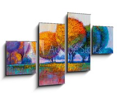 Obraz 4D tydln - 100 x 60 cm F_IS213841942 - Trees, oil painting, artistic background