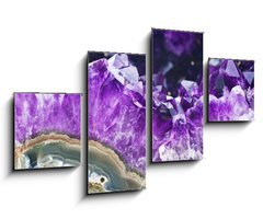 Obraz   Amethyst druse over agate rock, 100 x 60 cm