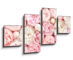 Obraz 4D tydln - 100 x 60 cm F_IS215246503 - Summer blossoming delicate rose on blooming flowers festive background, pastel and soft bouquet floral card