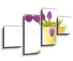 Obraz 4D tydln - 100 x 60 cm F_IS21581456 - Wet Purple Tulips