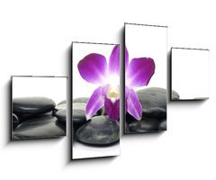 Obraz   Purple orchid and black stones, 100 x 60 cm